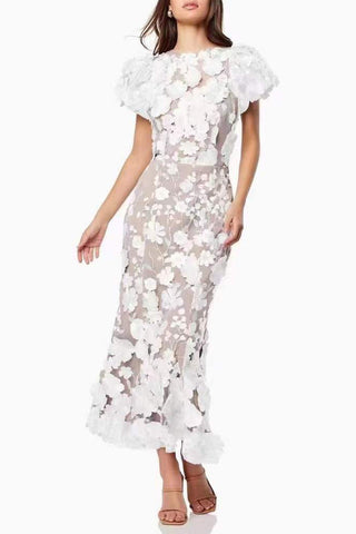 Floral Embroidered Midi Dress