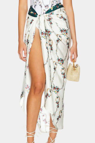 Floral Print Tie-Waist Skirt