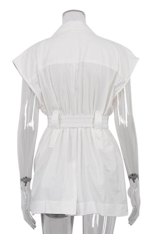 Belted Sleeveless Jacket
