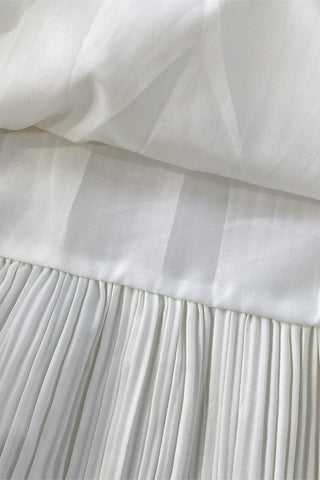 Flowing Pleated Halter Dress