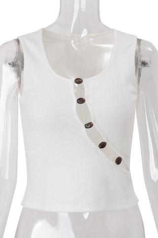 Button-Accented Tank Top