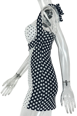 Polka Dot Halter Mini Dress