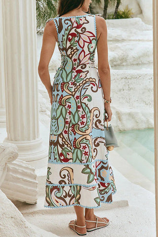 Sleeveless Floral Print Maxi Dress