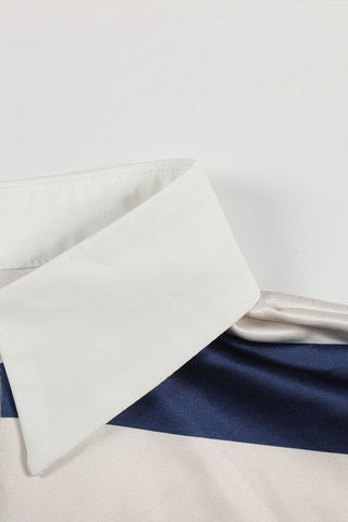 Striped Cropped Top and Skirt Set