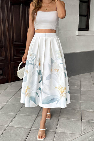 Floral A-Line Maxi Skirt