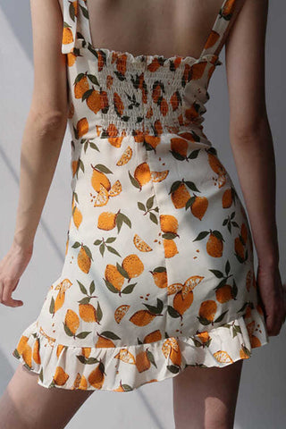 Fruity Print Tie Strap Sundress