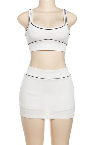 Stylish Crop Top and Mini Skirt Set