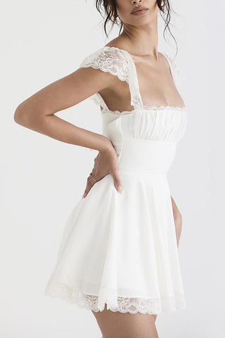 Lace Trimmed Mini Dress