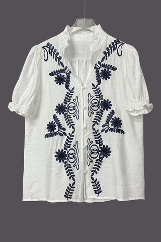 Floral Button-Front Top