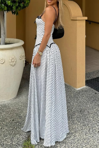 Spaghetti Strap Polka Dot Maxi Dress