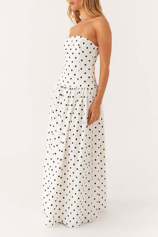 Strapless Floral Evening Gown