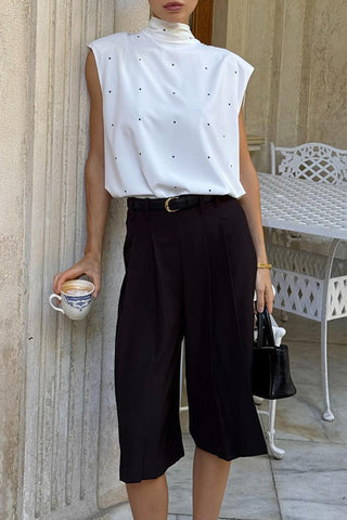 Elegant High-Neck Sleeveless Top