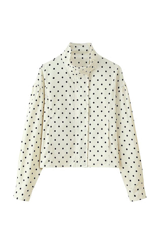 Polka Dot Mock Neck Jacket
