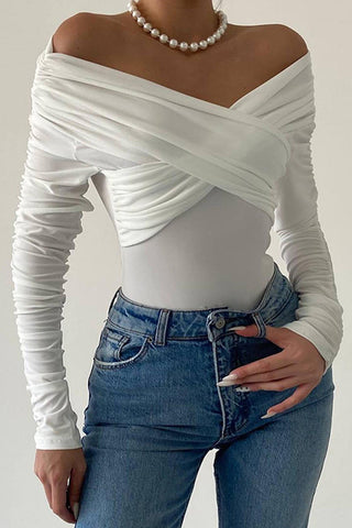 Off-Shoulder Ruched Bodysuit