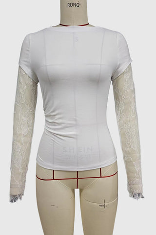 Lace Sleeve T-Shirt