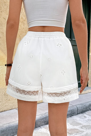 Lace Trim Casual Shorts