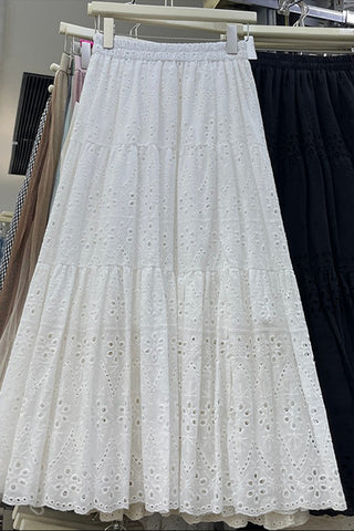 Tiered Midi Casual Skirt