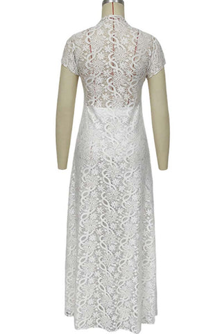 Lace Crop Top and Maxi Skirt Set