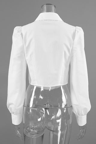 Chic Button-Down Blouse with Structured Design