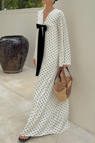 Polka Dot Long Sleeve Casual Dress