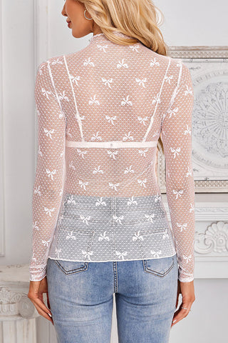 Sheer Long Sleeve Blouse