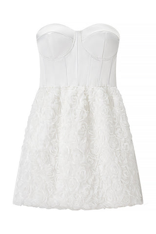 Strapless Floral Evening Dress