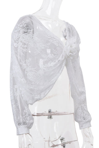 Floral Lace Drape Blouse