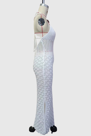 Halter Maxi Crochet Dress