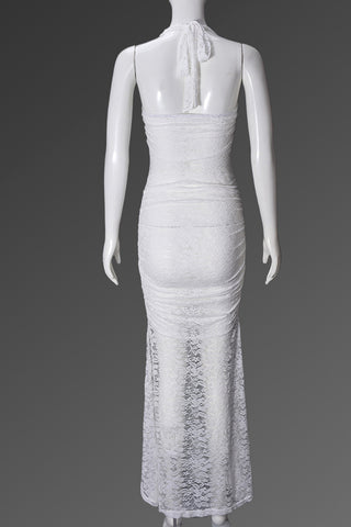 Elegant Ruched Lace Dress