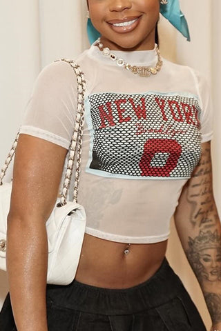 New York Mesh Detail T-Shirt