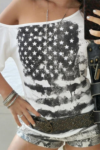 Asymmetric Graphic Print T-Shirt