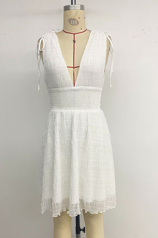 Smocked Sleeveless Mini Dress