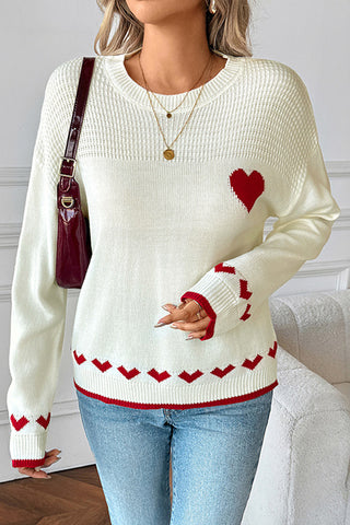 Heart Detail Knit Sweater