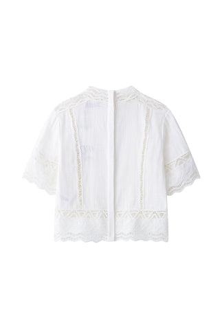 Elegant Lace Trim Blouse