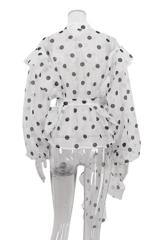 Polka Dot Ruffle Blouse