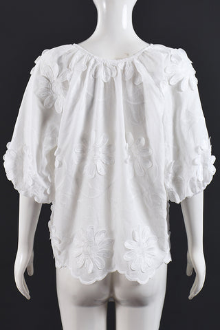 Floral Detail Tie-Front Top