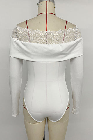 Elegant Off-Shoulder Lace Bodysuit