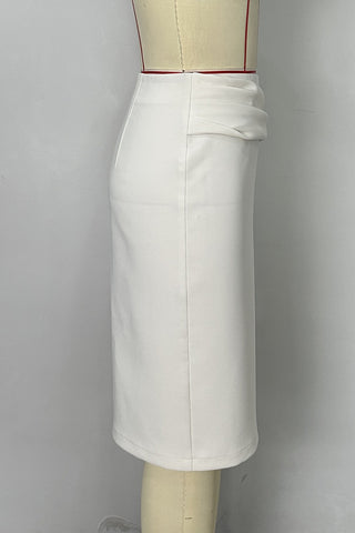 Draped Midi Skirt with Side Slit