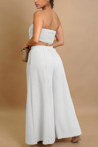 Strapless Wide-Leg Pant Set