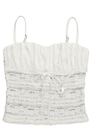 Ruched Lace Cami Top