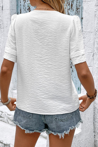 Floral Plunge Neck Blouse