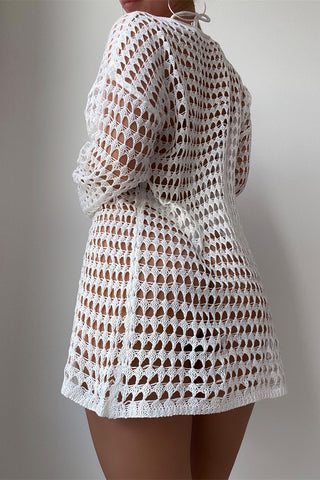 Mesh Long Sleeve Swimsuit Cover-Up