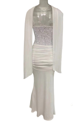 Strapless Sequin Evening Dress