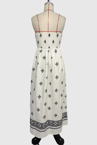 Strapless Print Casual Dress