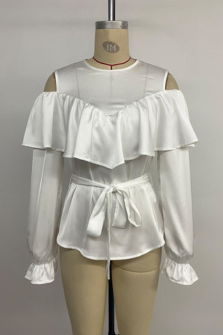 Ruffle Tie-Front Blouse