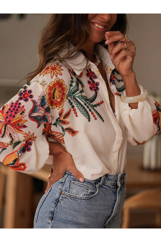Floral Button-Front Shirt