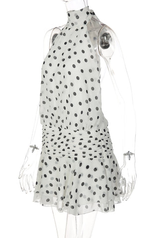 Polka Dot Halter Mini Dress