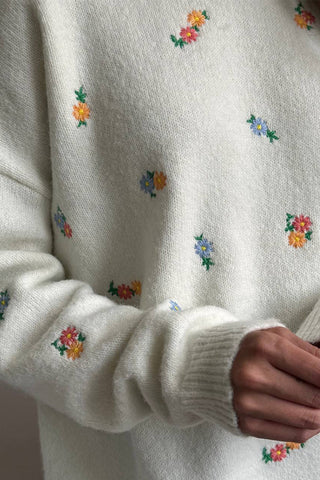 Floral Motif Sweater