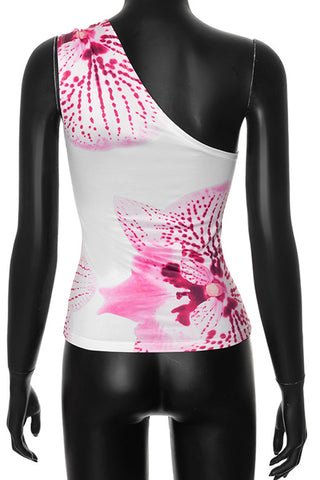 Asymmetrical Floral Print Camisole