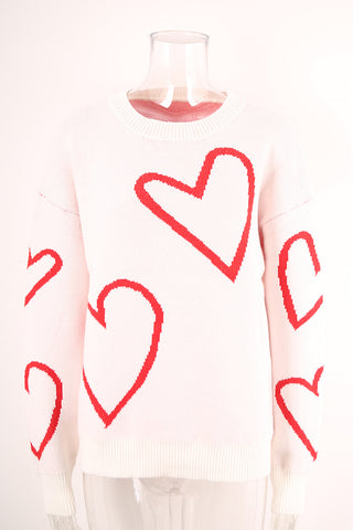 Heart Print Sweater for Effortless Style